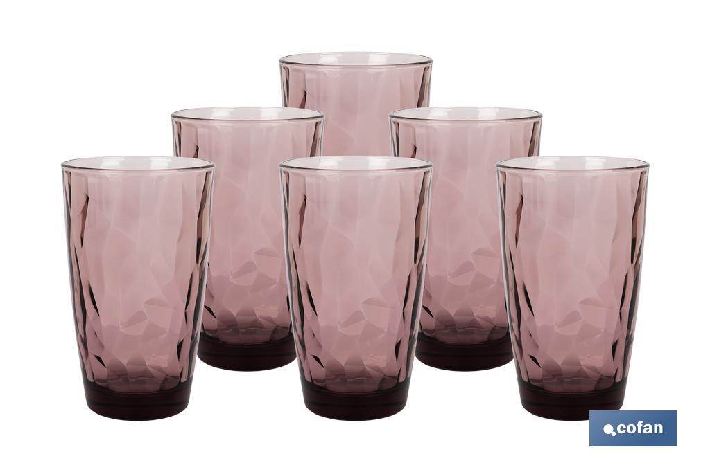 Pack of 6 tall tumbler glasses | Jade Model | Available in different capacities | Different colours - Cofan