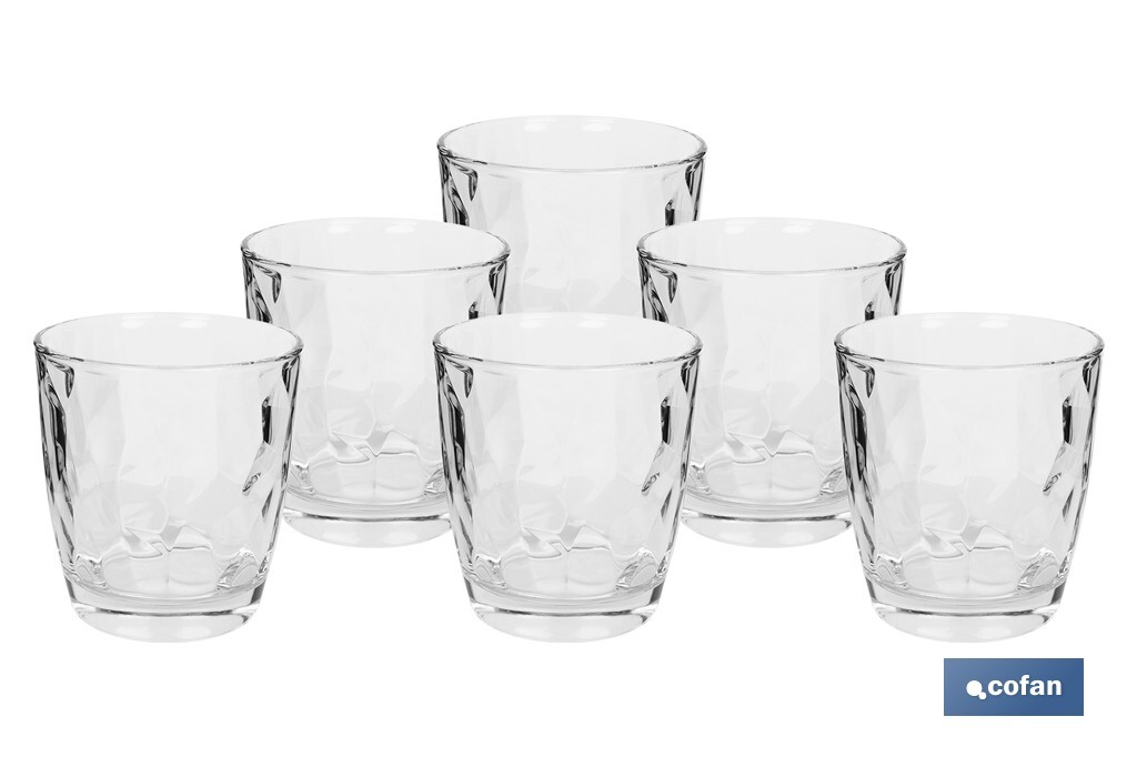 Pack of 6 tumbler glasses | Jade Model | Available in different capacities | Different colours - Cofan