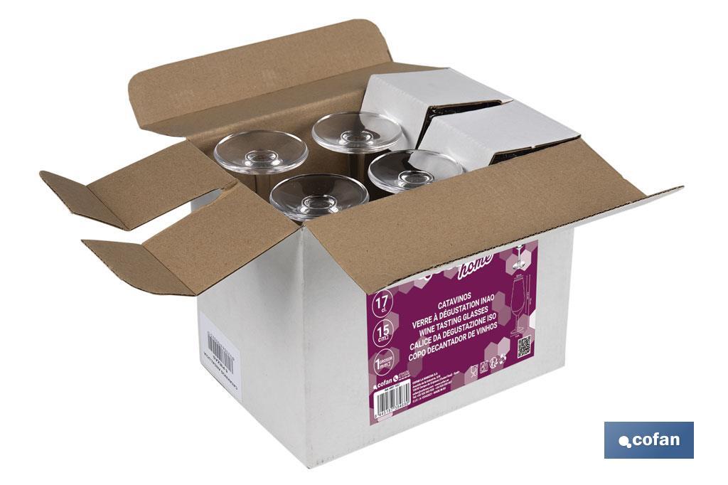 Pack da 6 calici da degustazione | Ideali per qualsiasi tipo di vino | Capacità: 17 cl | Altezza: 15 cm - Cofan