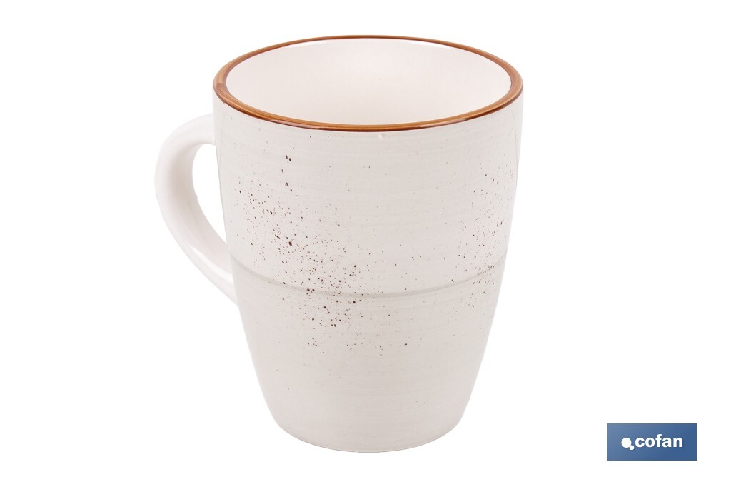 Vajilla de cerámica color beige pintada a mano | Set de 16 piezas | Apta para lavavajillas, microondas y horno - Cofan