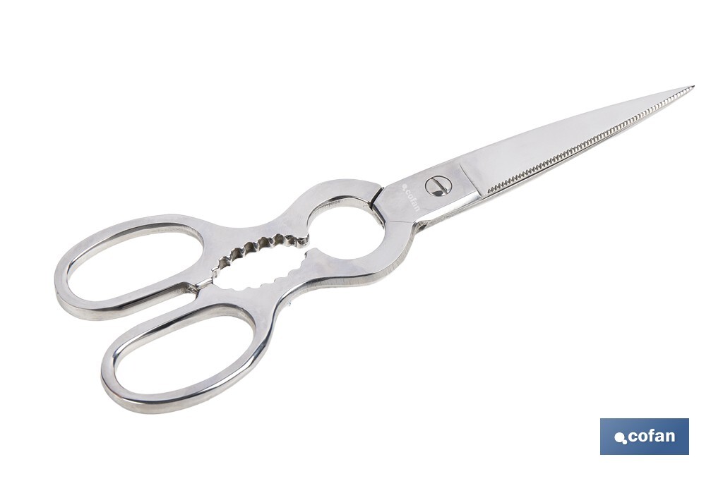 Tijeras de pescado | Adecuadas para uso profesional | Hojas de acero inoxidable | Longitud: 21 cm | Ideales para corte preciso de alimentos - Cofan