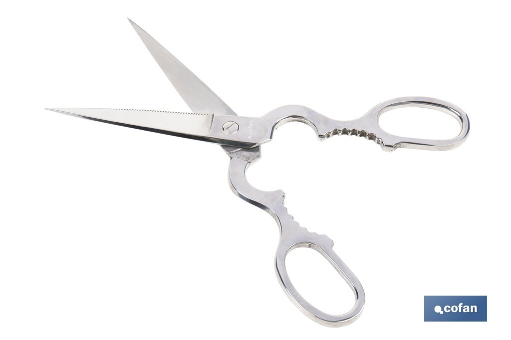 Tijeras de pescado | Adecuadas para uso profesional | Hojas de acero inoxidable | Longitud: 21 cm | Ideales para corte preciso de alimentos - Cofan