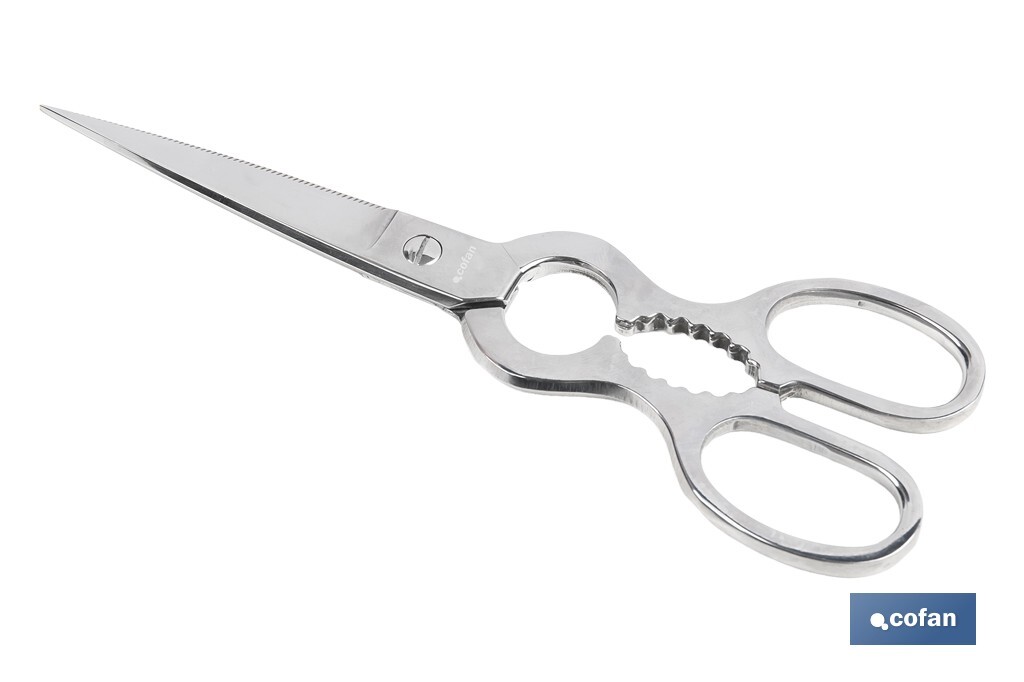 Tijeras de pescado | Adecuadas para uso profesional | Hojas de acero inoxidable | Longitud: 21 cm | Ideales para corte preciso de alimentos - Cofan