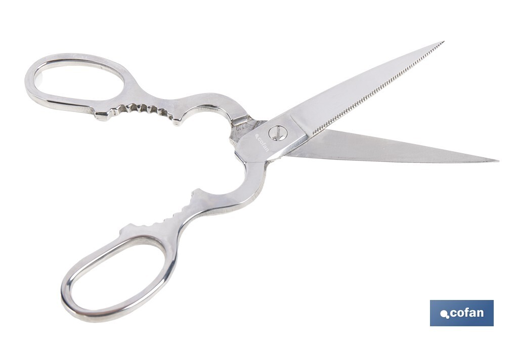 Tijeras de pescado | Adecuadas para uso profesional | Hojas de acero inoxidable | Longitud: 21 cm | Ideales para corte preciso de alimentos - Cofan