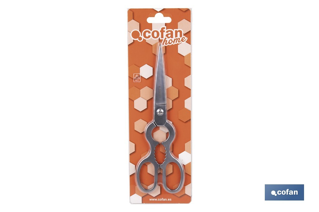 Tijeras de pescado | Adecuadas para uso profesional | Hojas de acero inoxidable | Longitud: 21 cm | Ideales para corte preciso de alimentos - Cofan