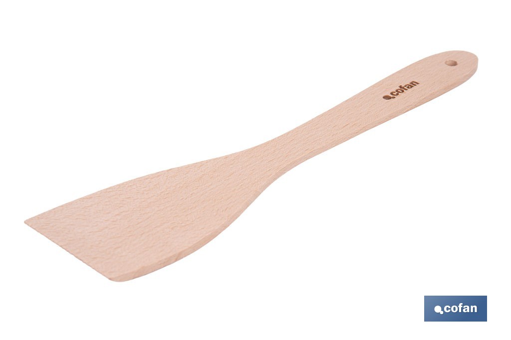 Paleta de madera de haya sin ranuras | Longitud: 30 cm | Ideal para remover y mezclar - Cofan