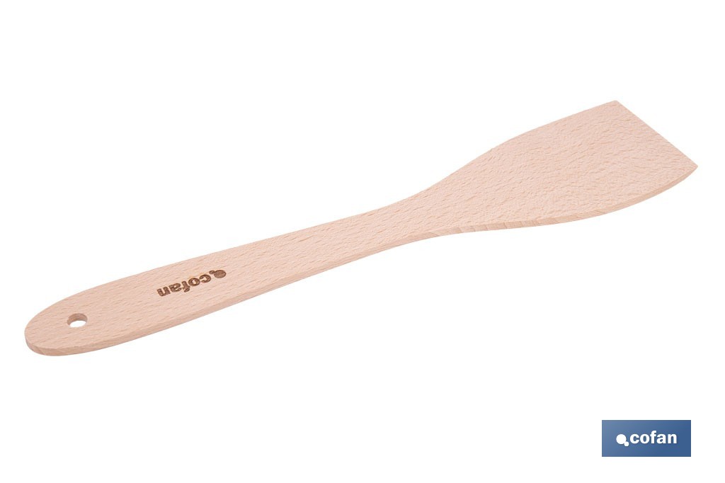 Paleta de madera de haya sin ranuras | Longitud: 30 cm | Ideal para remover y mezclar - Cofan