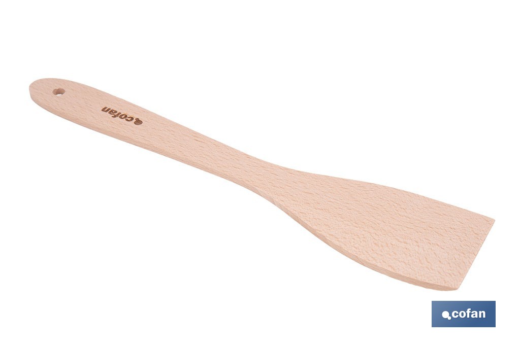 Paleta de madera de haya sin ranuras | Longitud: 30 cm | Ideal para remover y mezclar - Cofan