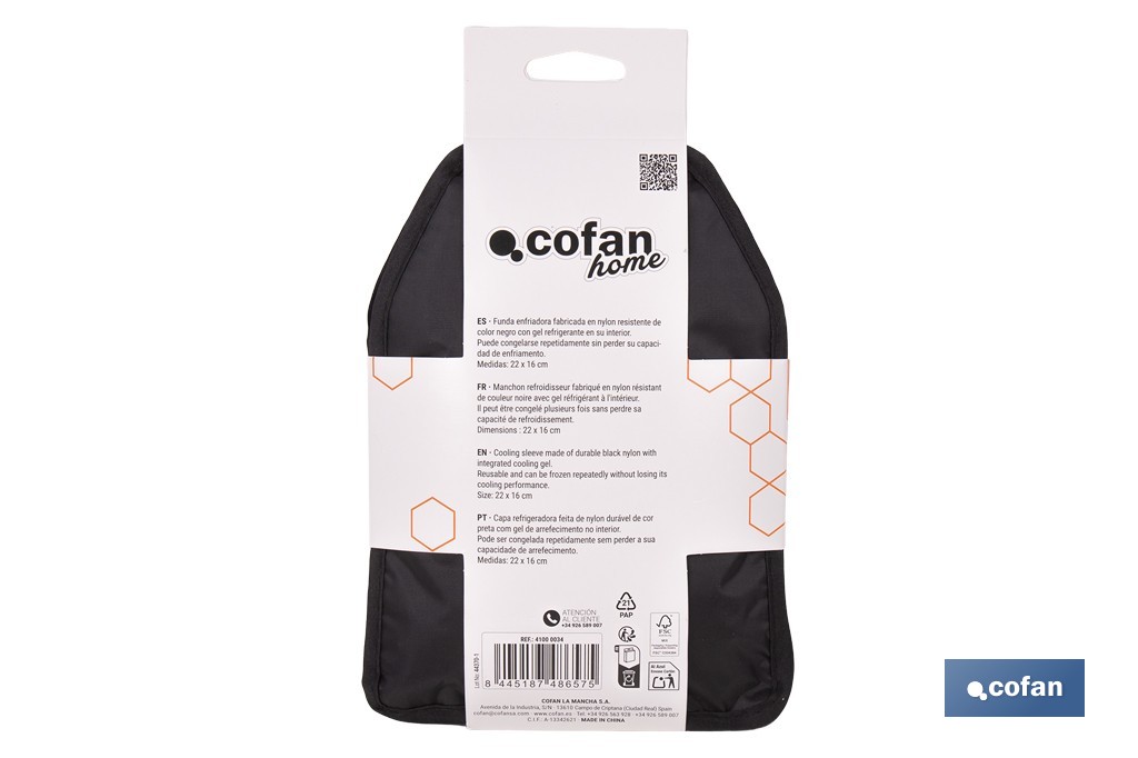 Funda enfriadora para botellas de vino y cava | Gel refrigerante integrado | Tamaño universal - Cofan
