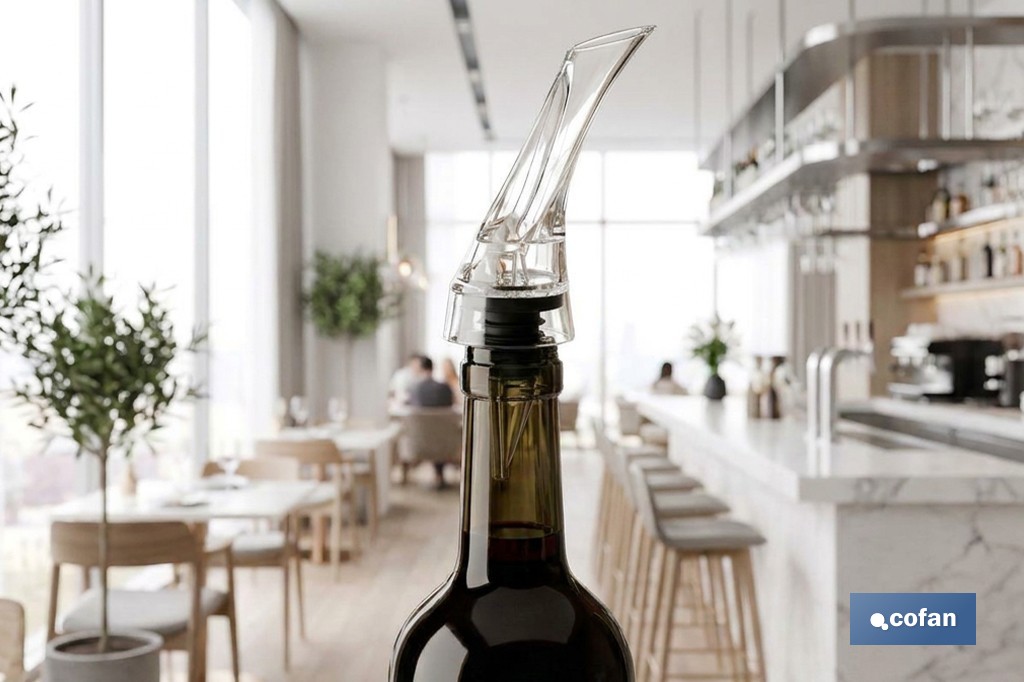 Aireador de vino de ABS y silicona | Decantador de vino transparente | Oxigena y potencia aromas en segundos - Cofan