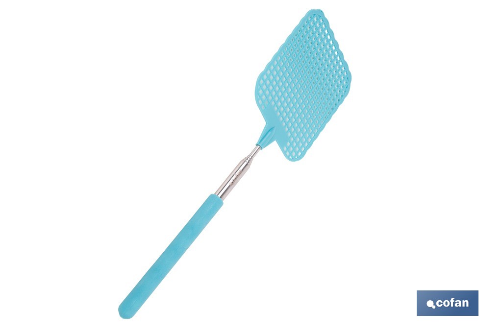 Matamoscas azules con mango telescópico y alcance de hasta 72 cm | Disponible en 3 o 12 unidades - Cofan