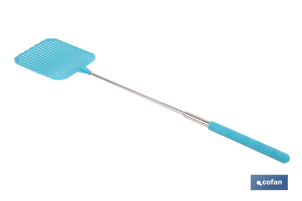 Matamoscas azules con mango telescópico y alcance de hasta 72 cm | Disponible en 3 o 12 unidades - Cofan