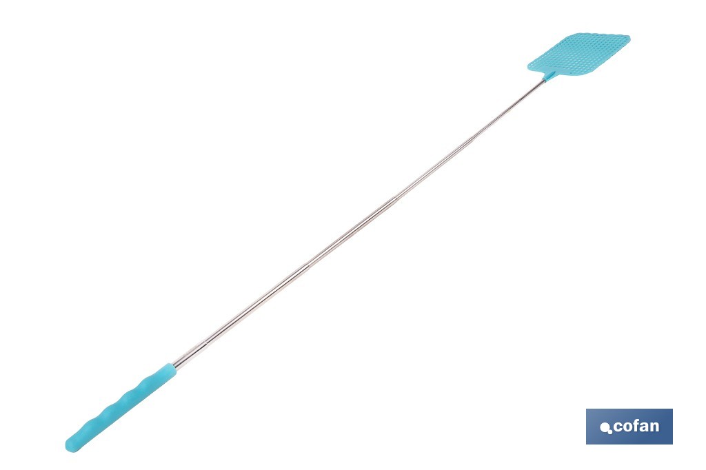 Matamoscas azules con mango telescópico y alcance de hasta 72 cm | Disponible en 3 o 12 unidades - Cofan