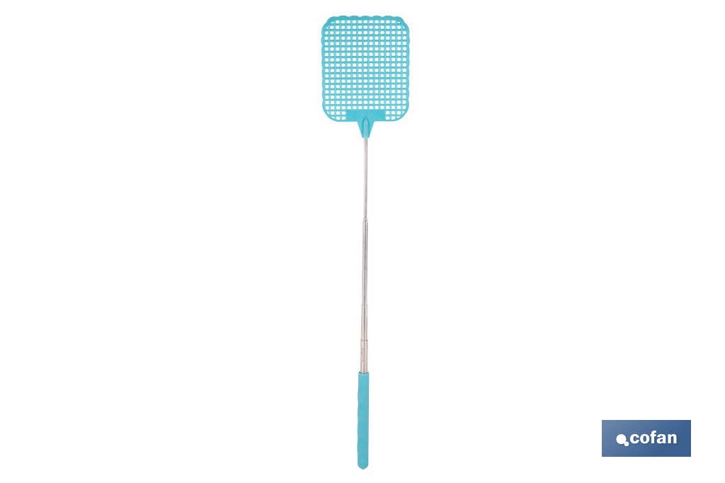 Matamoscas azules con mango telescópico y alcance de hasta 72 cm | Disponible en 3 o 12 unidades - Cofan