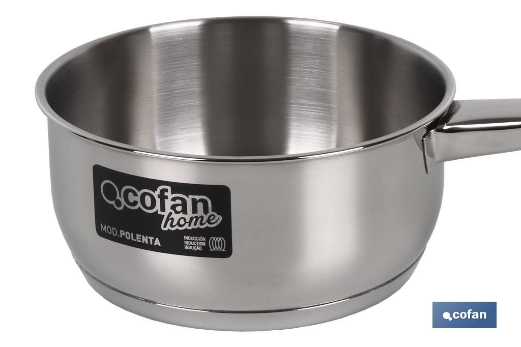 Stainless steel saucepan | Glossy finish and rust resistant | Three different diameters | Three different capacities - Cofan