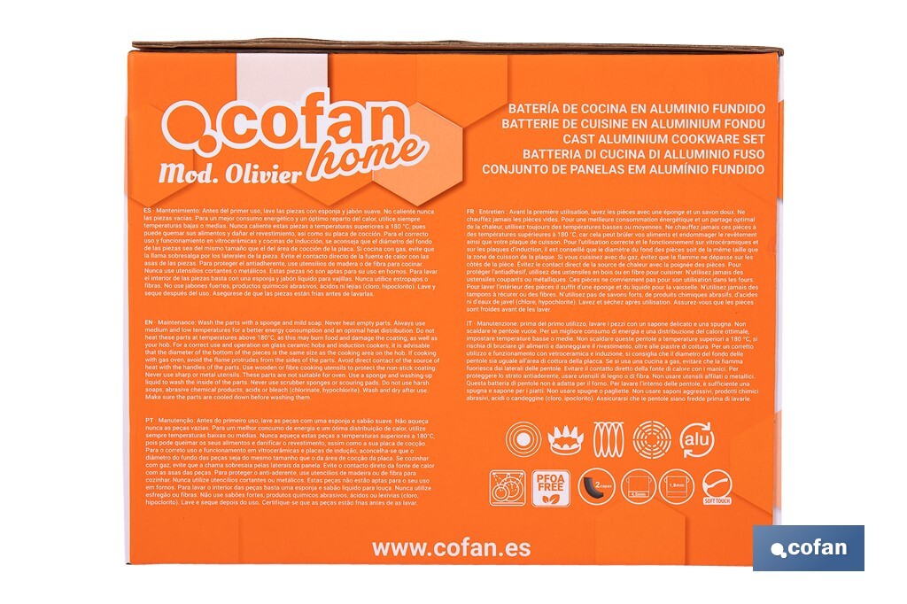 Batería de Cocina Full Induction | 3 Piezas | Aluminio Fundido - Cofan