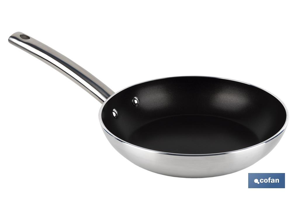 Professional frying pan | Available in two size to choose from | Aluminium and steel handle - Cofan