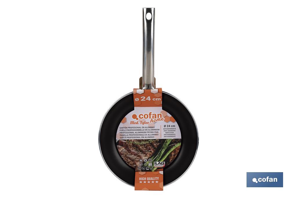 Professional frying pan | Available in two size to choose from | Aluminium and steel handle - Cofan
