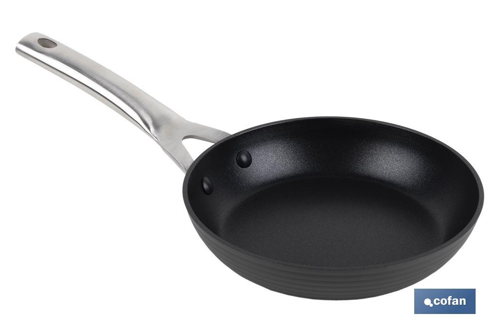 Pack de cacerola (4,3 litros) con tapa y cazo (1 litro) de acero inoxidable, sartén de inducción Ø20 cm - Cofan