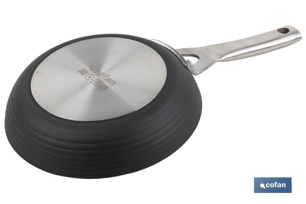 Pack de cacerola (4,3 litros) con tapa y cazo (1 litro) de acero inoxidable, sartén de inducción Ø20 cm - Cofan