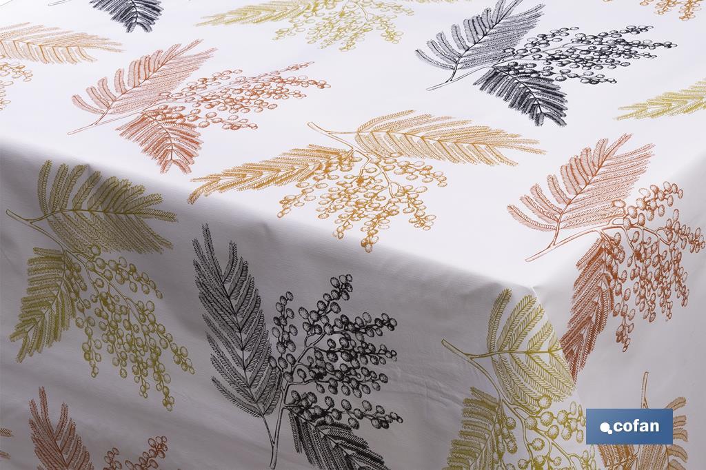 Oilcloth roll with branch pattern | PVC tablecloth | Size: 1.40 x 25m - Cofan