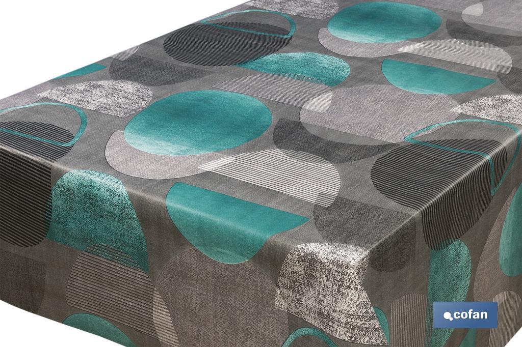 Rollo de semi hule básico | Mantel de PVC | Diseño de círculos | Medidas: 1,40 x 25 m - Cofan