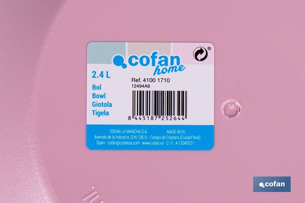 Bol Modelo Albahaca | Fabricado en Polipropileno | Cuenco | Varios Colores y Medidas | Multiusos - Cofan