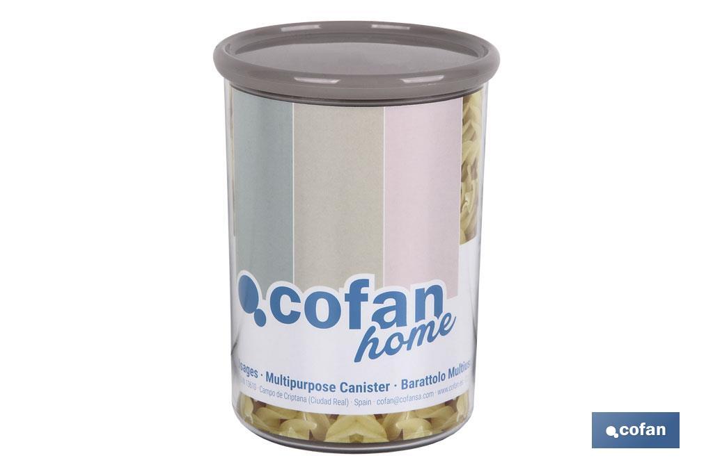 Bote Multiusos Modelo Albahaca | Fabricado en Poliestireno y Polipropileno | Tarros de Almacenamiento de Cocina - Cofan