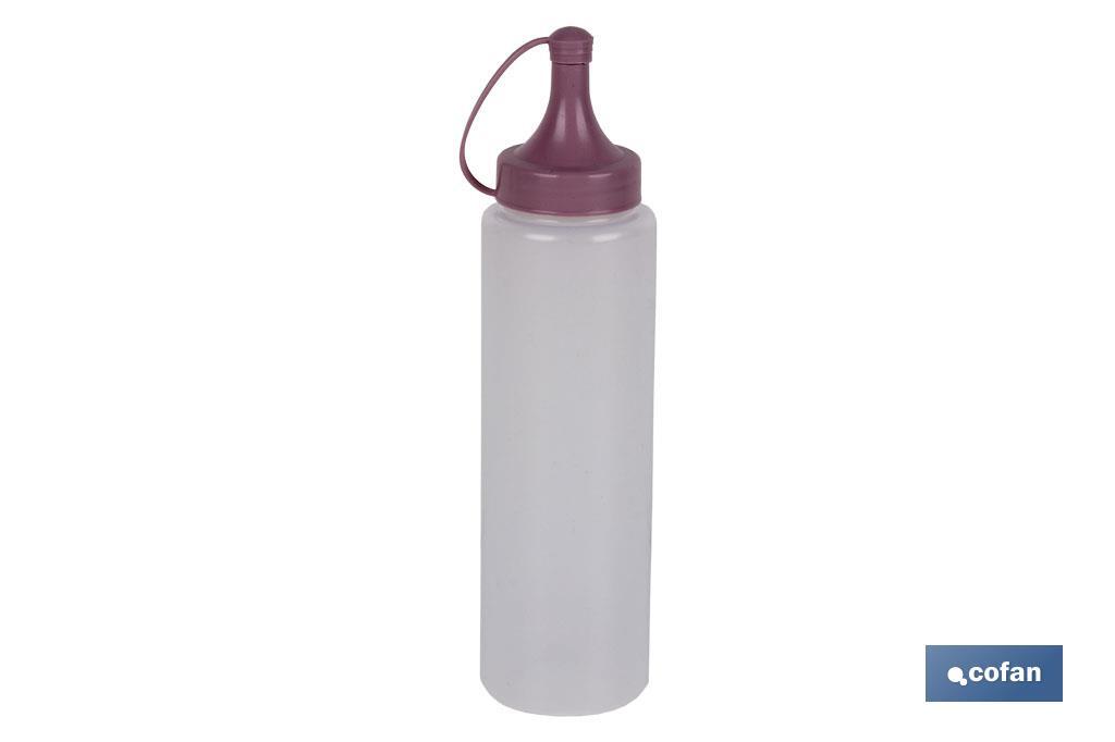 Botella aceitera | Modelo Albahaca | Botella para Salsas o Aceites| Botella Exprimible de Plástico | Color rosa palo - Cofan