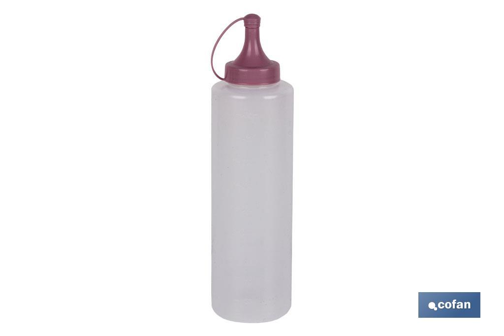 Oliera | Modello Albahaca | Bottiglia per salse o olio | Bottiglia di plastica da spremere | Rosa pallido - Cofan