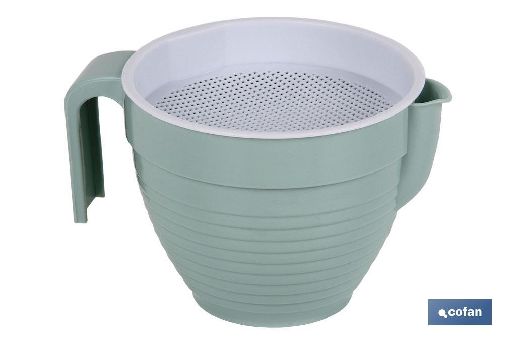 Fat separator with strainer of 500ml, Albahaca Model | Kitchen Fat Separators | Several colour | Size: 16.5 x 12 x 10cm - Cofan