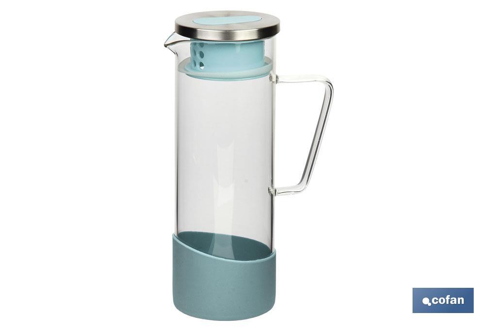 Borosilicate glass jar | 1,300ml Capacity | Several Colours | Size: 27.5 x 16.5cm ø 10cm - Cofan