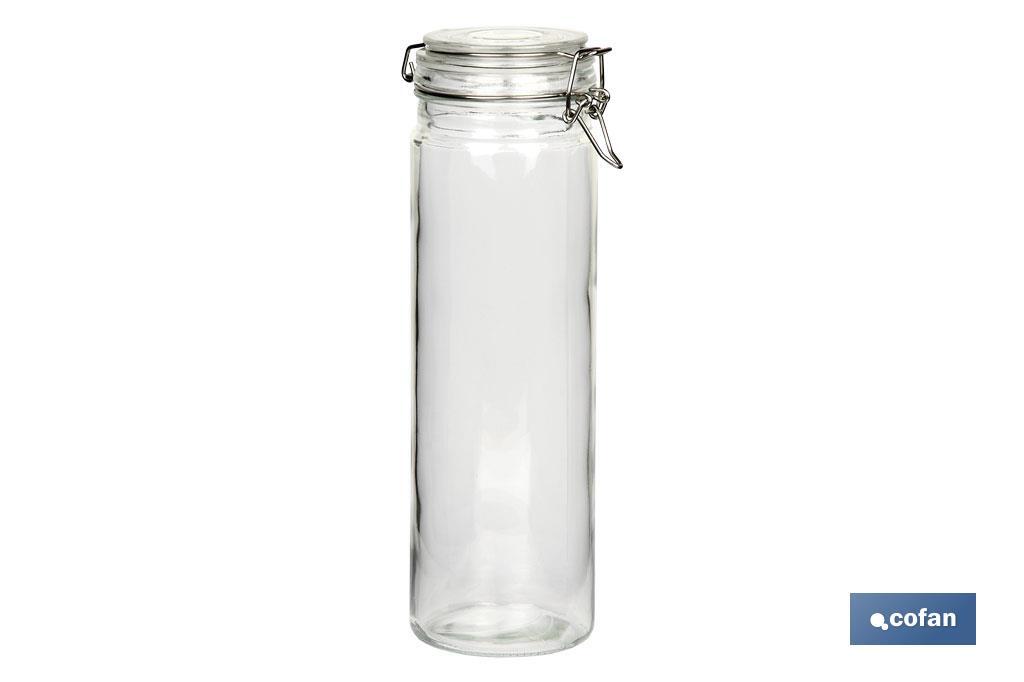 Set of 4 storage glass jars | 750-1,150-1,500-2,100ml Capacity - Cofan