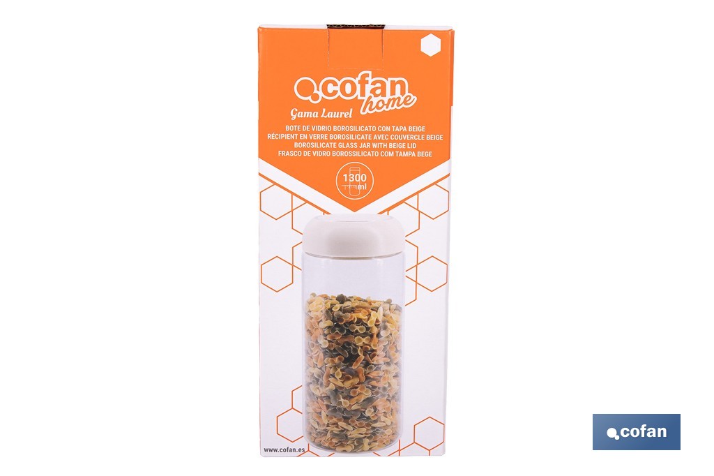 Frasco de vidro borosilicato | Modelo Cicer | Adequado para uso alimentar - Cofan
