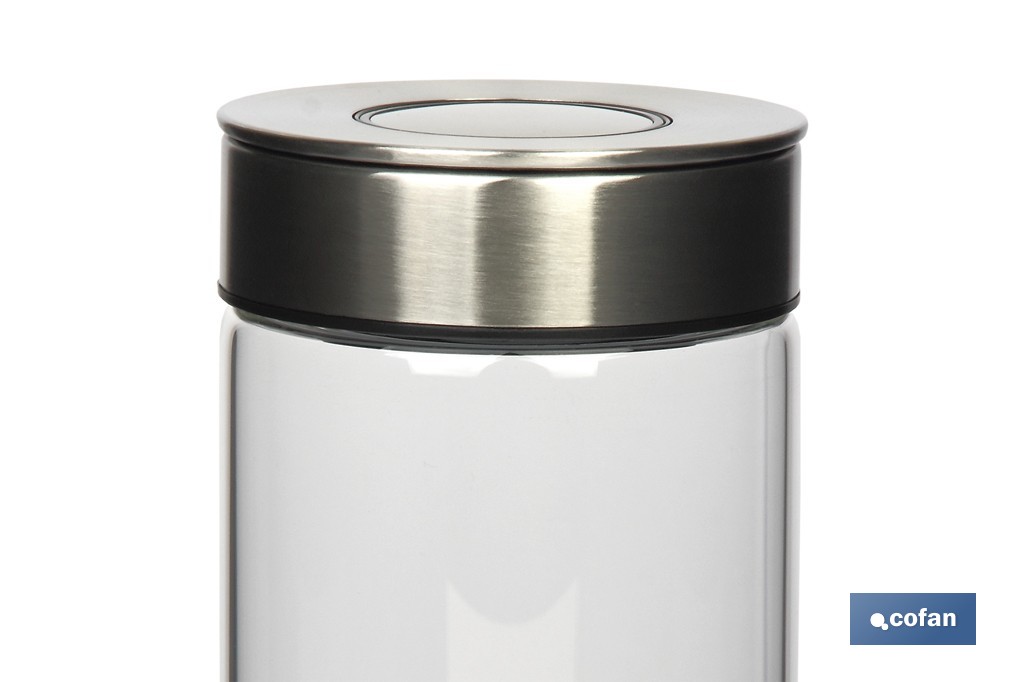 Borosilicate glass bottle | Capacity from 550ml to 1,900ml | Suitable for food contact | Suitable for food storage - Cofan
