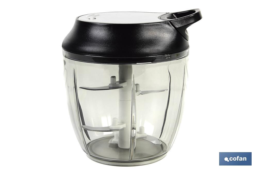 Manual food chopper | Fresh-keeping lid and mixer included | 900ml capacity | ABS, polypropylene and stainless Steel - Cofan