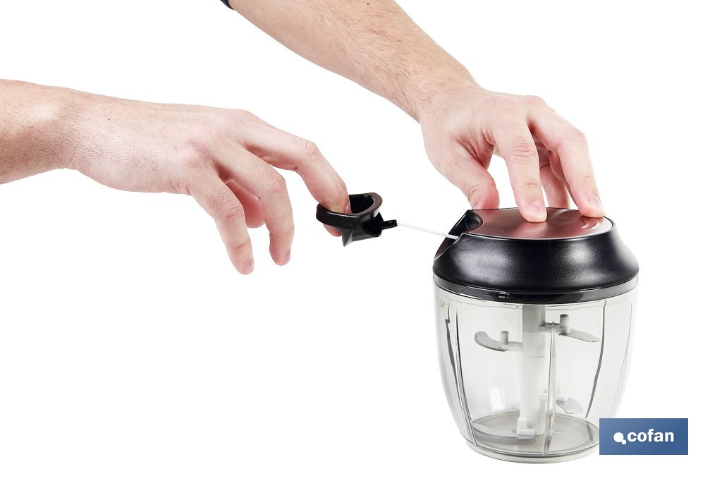 Tritatutto manuale per alimenti | Include coperchio e fruste | Capacità: 900 ml - Cofan