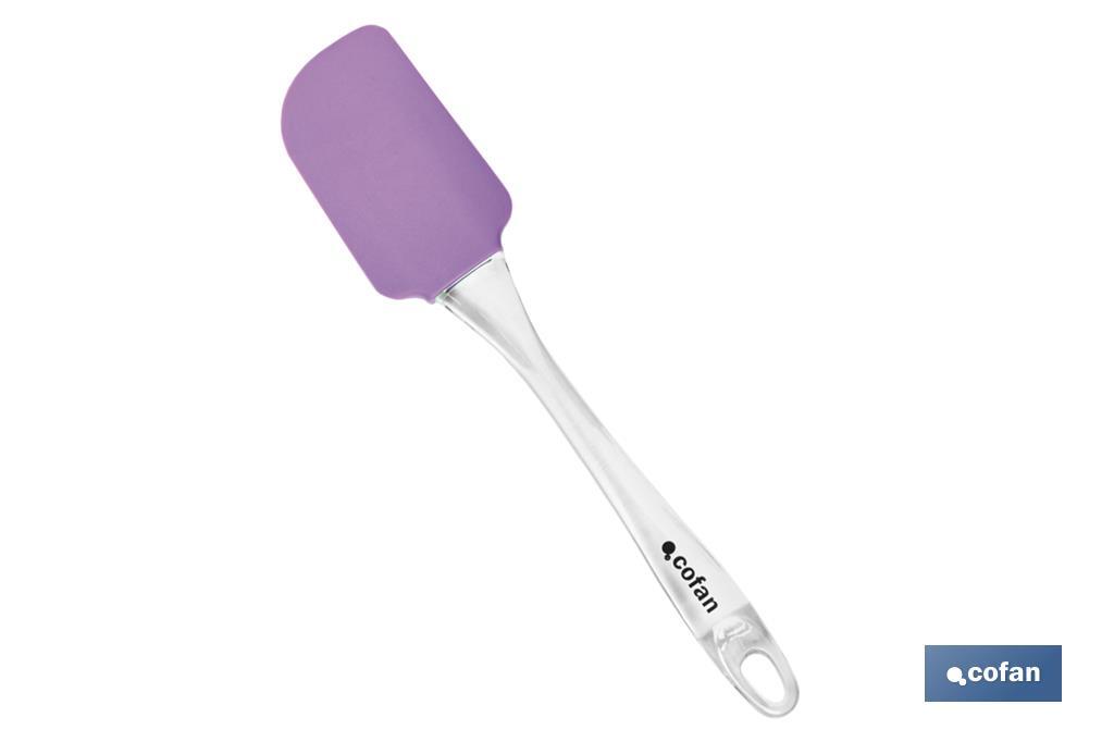 Silicone spatula | Vergini Model | Silicone head with clear nylon handle | 25cm in length - Cofan