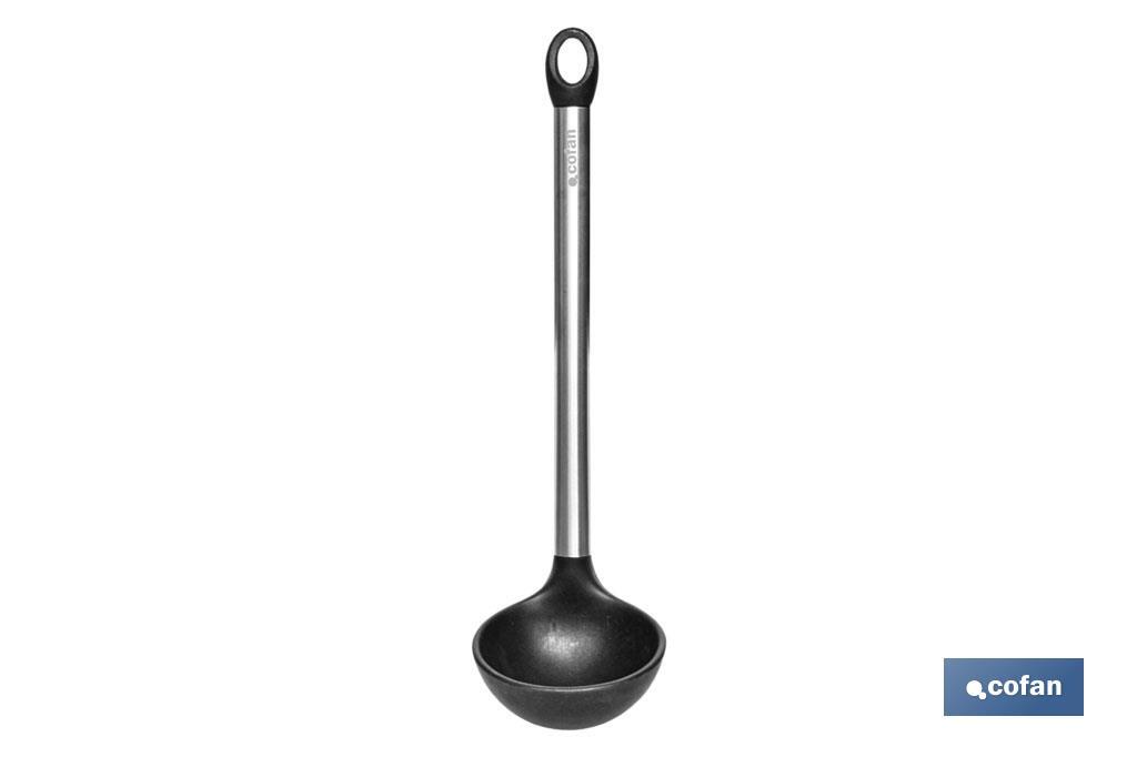 Colher de sopa modelo Neige I Silicone com cabo de aço inox I Medida 32 cm | Resistente até 220ºC - Cofan