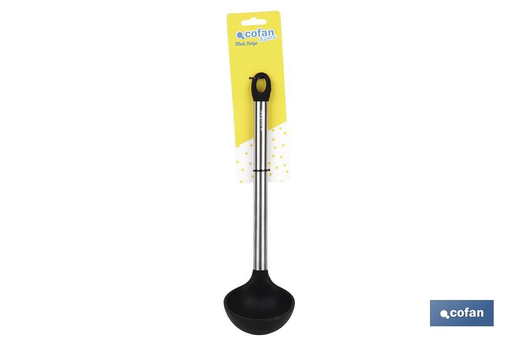 Cuchara Sopera Modelo Neige | Fabricada en Silicona con Mango Inox | Medida 32 cm | Resistente hasta 220ºC - Cofan