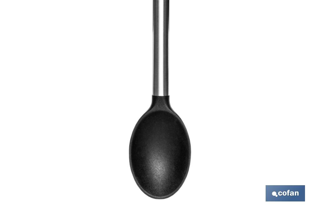 Kitchen spoon, Neige Model | Silicone with stainless steel handle | Size: 34cm | Resistance up to 220°C - Cofan