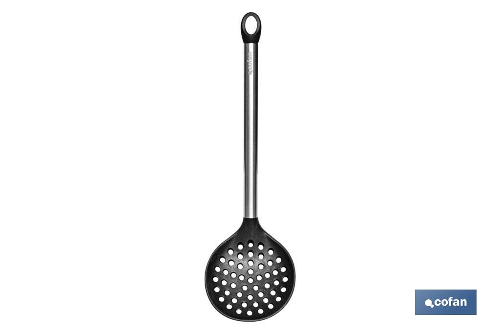 Rasera Espumadera Modelo Neige | Fabricada en Silicona con Mango Inox | Medida 34 cm | Resistente hasta 220 °C - Cofan
