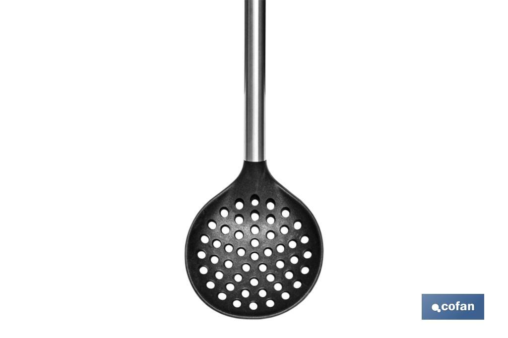 Skimmer spoon, Neige Model | Silicone with stainless steel handle | Size: 34cm | Resistance up to 220°C - Cofan