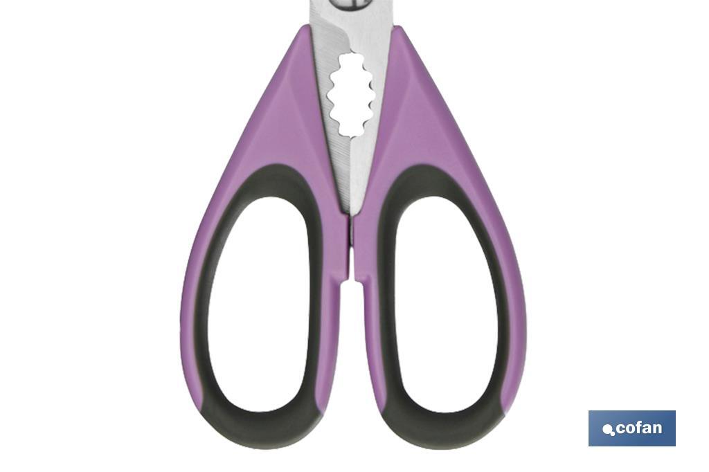 Multipurpose Scissors | Stainless Steel | Sena Model | Light green and purple | 22cm in length - Cofan