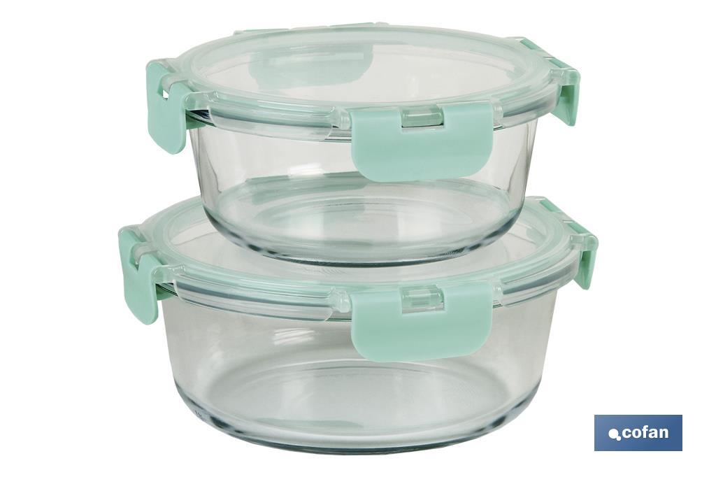 Set de 2 Fiambreras Redondas de Borosilicato | Modelo Aghata | Capacidad 620-950 ml - Cofan