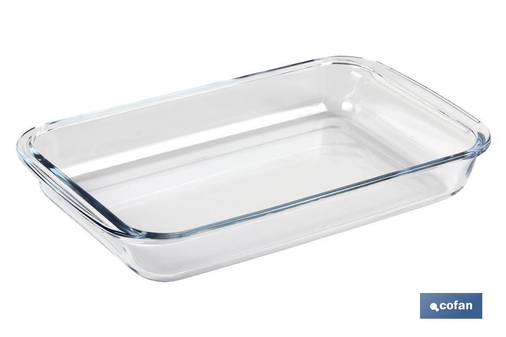 Set de 3 Bandejas Rectangulares de vidro de Borosilicato Modelo Baritina I Capacidade: 1600 ml - 2200 ml - 3000 ml - Cofan