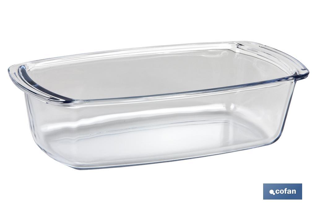 Teglia ovale di vetro borosilicato Modello Baritina | Capacità: 1800 ml | Peso: 800 g - Cofan
