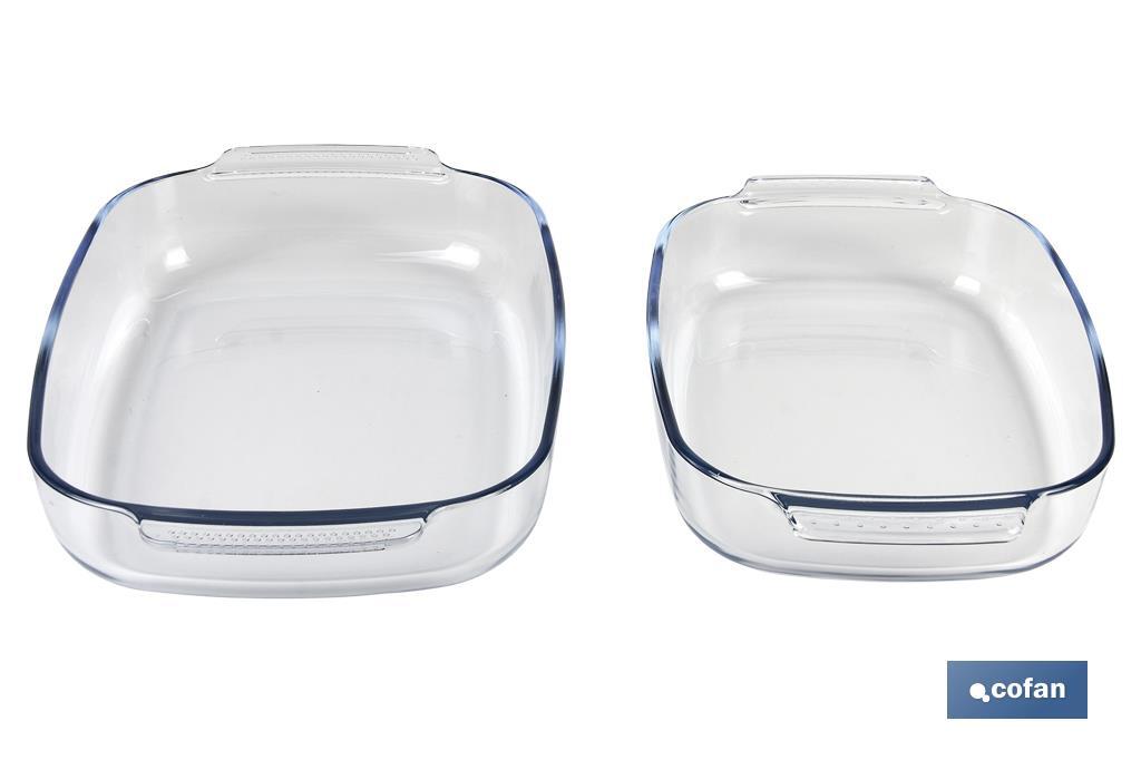 Set de 2 fuentes ovaladas Modelo Baritina | Fabricadas en vidrio borosilicato I Capacidad 2700 ml - 3800 ml - Cofan