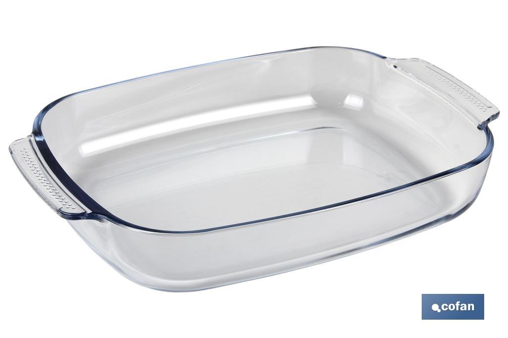 Set of 2 oval borosilicate glass baking dish, Baritina Model | 2,700-3,800ml Capacity - Cofan