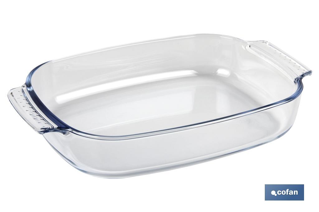 Set of 2 oval borosilicate glass baking dish, Baritina Model | 2,700-3,800ml Capacity - Cofan